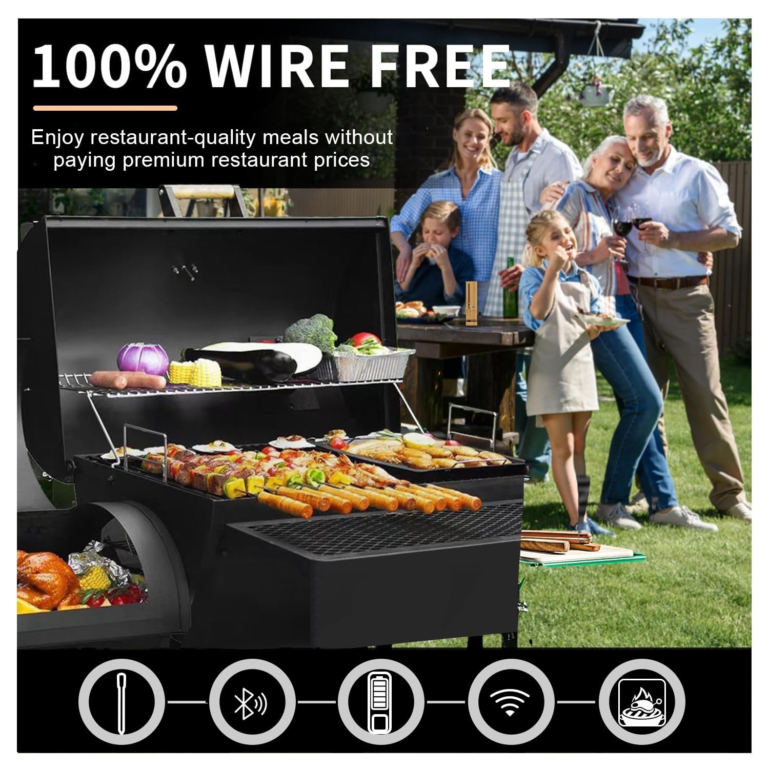 🔥Dual Probe Grill Beast💥 IP67 Waterproof & 1000°F Heatproof⚡ Bluetooth Smart Alerts🌪️ 10-in-1 BBQ/Oven/Smoker Kit | TikTok's #1 Meat Hero 🔥Dual Probe Grill Beast💥 IP67 Waterproof & 1000°F Heatproof⚡ Bluetooth Smart Alerts🌪️ 10-in-1 BBQ/Oven/Smoker Kit | TikTok's #1 Meat Hero